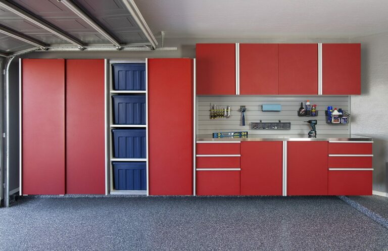Red-Sliding-Cabinets-Open-Stainless-Workbench-Grey-Slatwall-Aug-2013