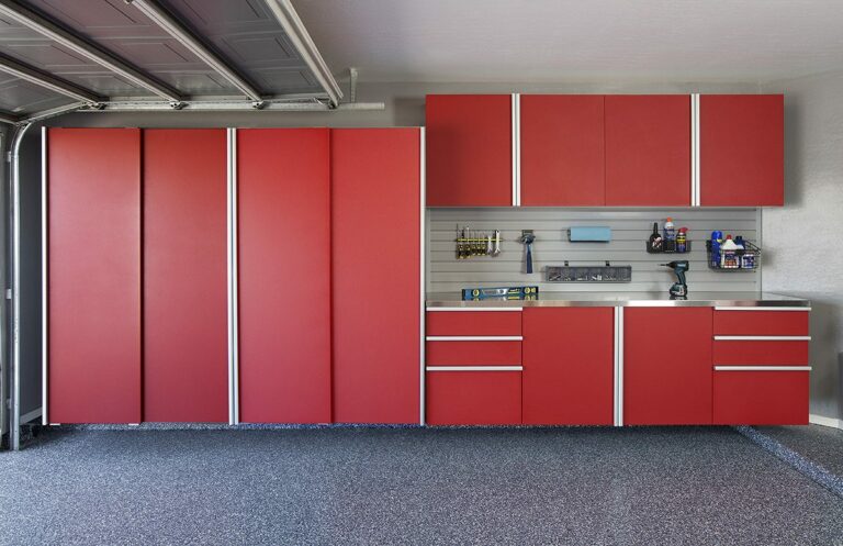 Red-Sliding-Cabinets-Stainless-Workbench-Grey-Slatwall-Aug-2013