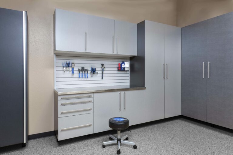 Silver-next-to-Pewter-Stianless-Workbench-with-Gray-Slatwall-fewer-props-Smoke-Floor-Feb-2013-scaled