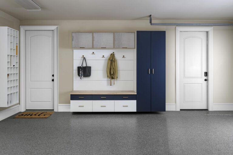 White-and-Galaxy-Slim-Shaker-with-Lift-Up-Metal-Doors-Straight-Mudroom-Jun-2020-1-scaled